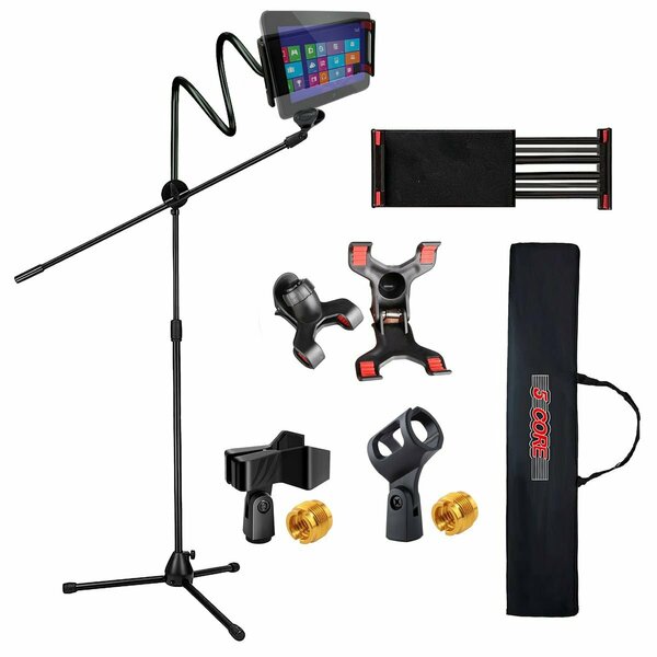 5 Core 5 Core Tripod Mic Stand w Phone Holder - Height Adjustable Max 5.5 Ft - Microphone Mount w Boom Arm MS MOB